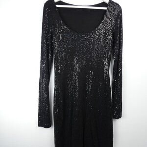 Velvet Brand Dress Womens Small Black Long Sleeve Sequin Sparkle Mini